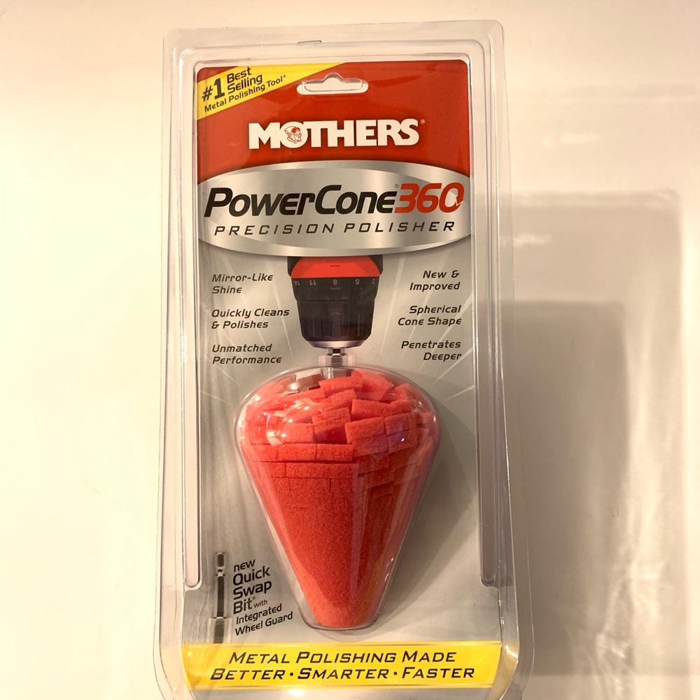 Mothers Power Cone 360 Precision Metal Polishing Tool W/ Quick Swap Bit New
